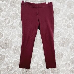 Ann Taylor Stretched Crop Dress pants Women's 10P Burgundy